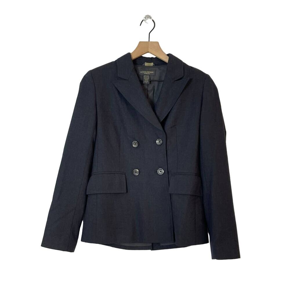 Banana Republic Women’s 100% Wool‎ Black Stretch Blazer Jacket Size 0 Business